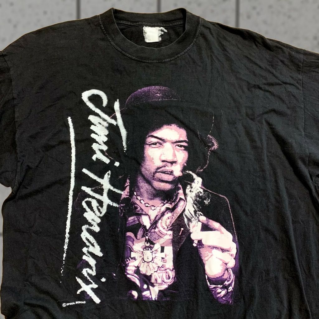 Vintage VINTAGE Jimi Hendrix T-Shirt 90s XL Men Black Short Sleeve Crew Neck Shirt Mens XL 90s Vintage T-Shirt Size US XL / EU 56 / 4 - 1 Thumbnail