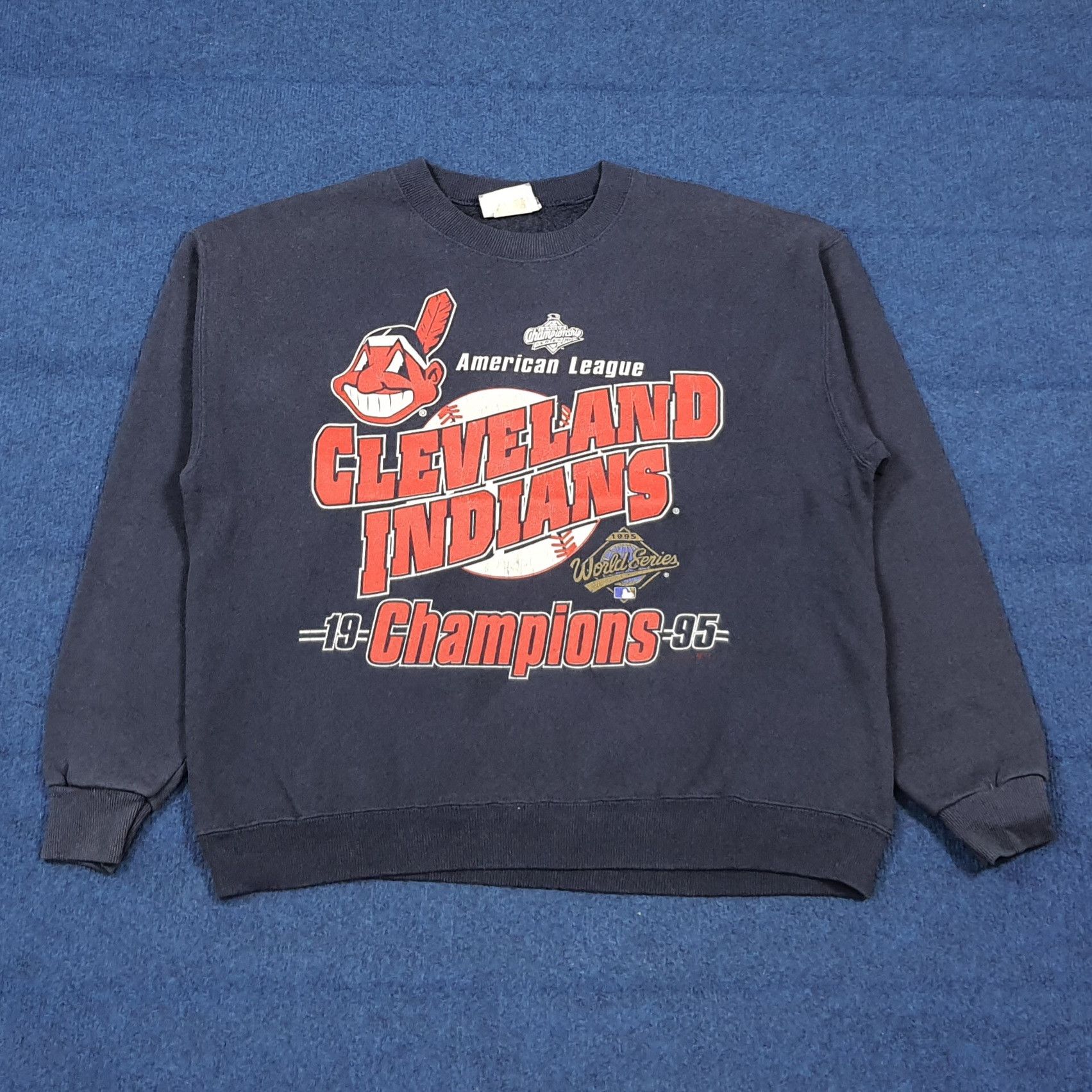 Lee Vintage 90s Cleveland Indians World Sweatshirt C287N12 Size US L / EU 52-54 / 3 - 1 Thumbnail