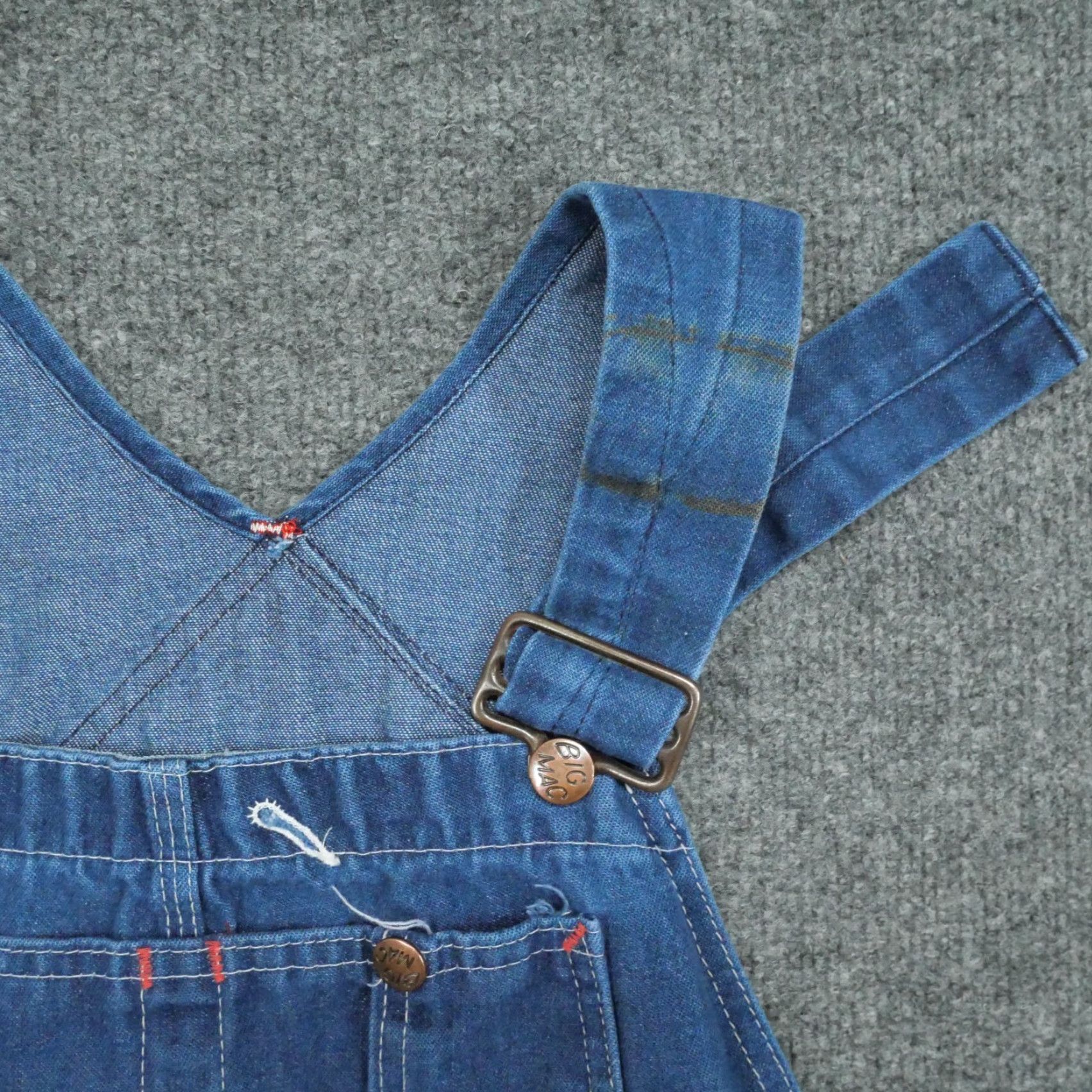 Vintage VINTAGE Big Mac Overalls Mens 34x28 Blue Denim Pants Workwear Bib 90s Mens Size US 35 - 3 Thumbnail