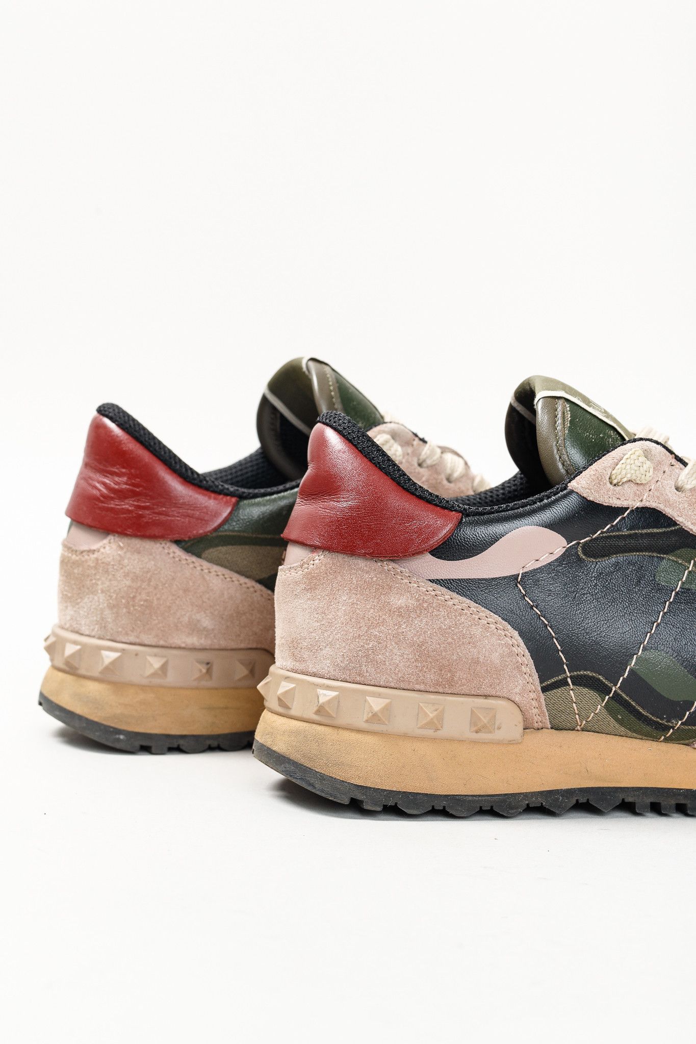 Valentino Valentino Garavani Rockrunner Green Camo Lace-Up Sneakers Size US 7.5 / IT 37.5 - 5 Thumbnail