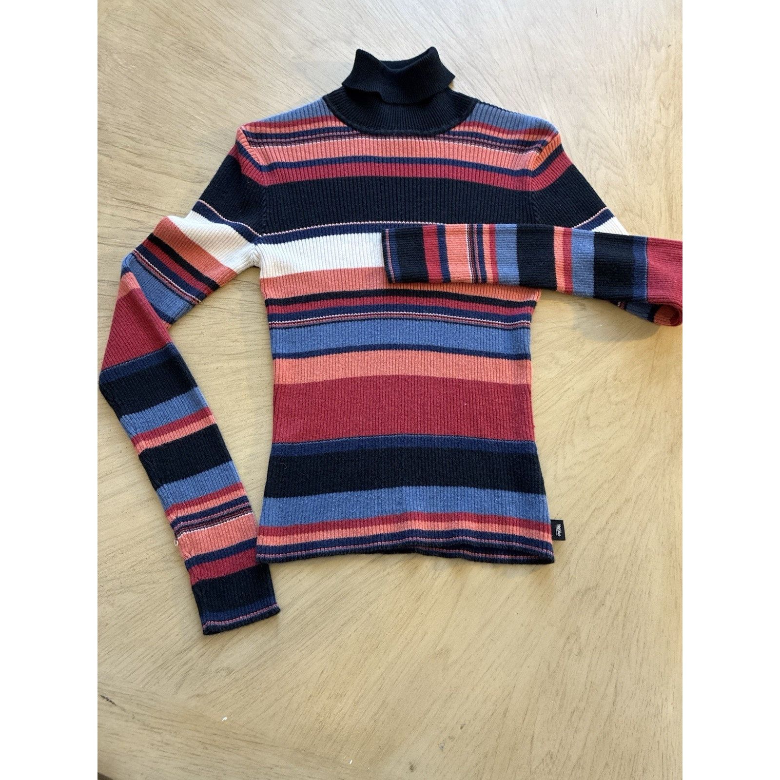 Mossimo VTG 90s Mossimo Striped Knit Turtleneck Sweater Grunge M Size M / US 6-8 / IT 42-44 - 10 Thumbnail