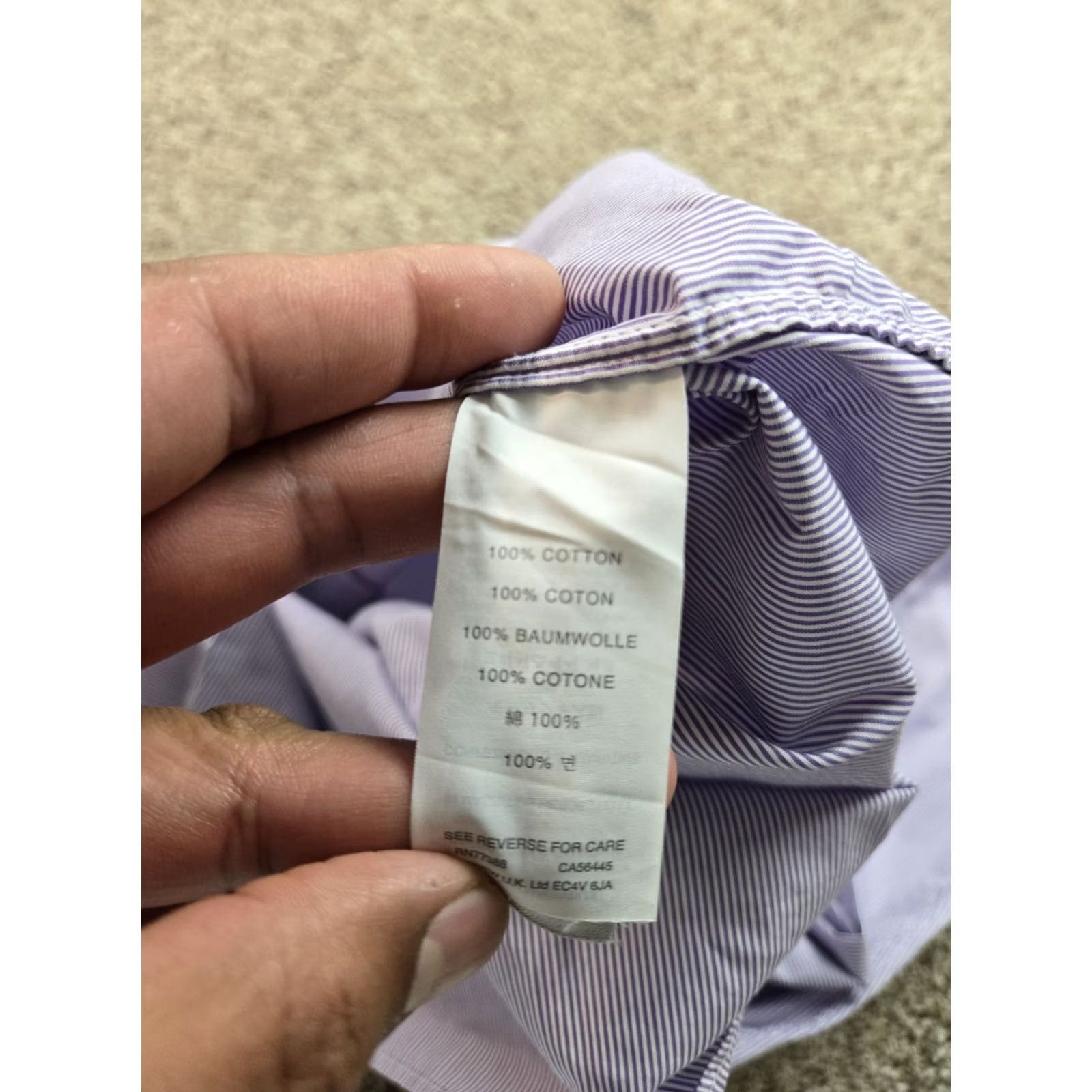 J.Crew J.CREW Ludlow Dress Shirt Mens XL Purple Stripe Cotton Long Sleeve Shirt Size 46R - 6 Thumbnail