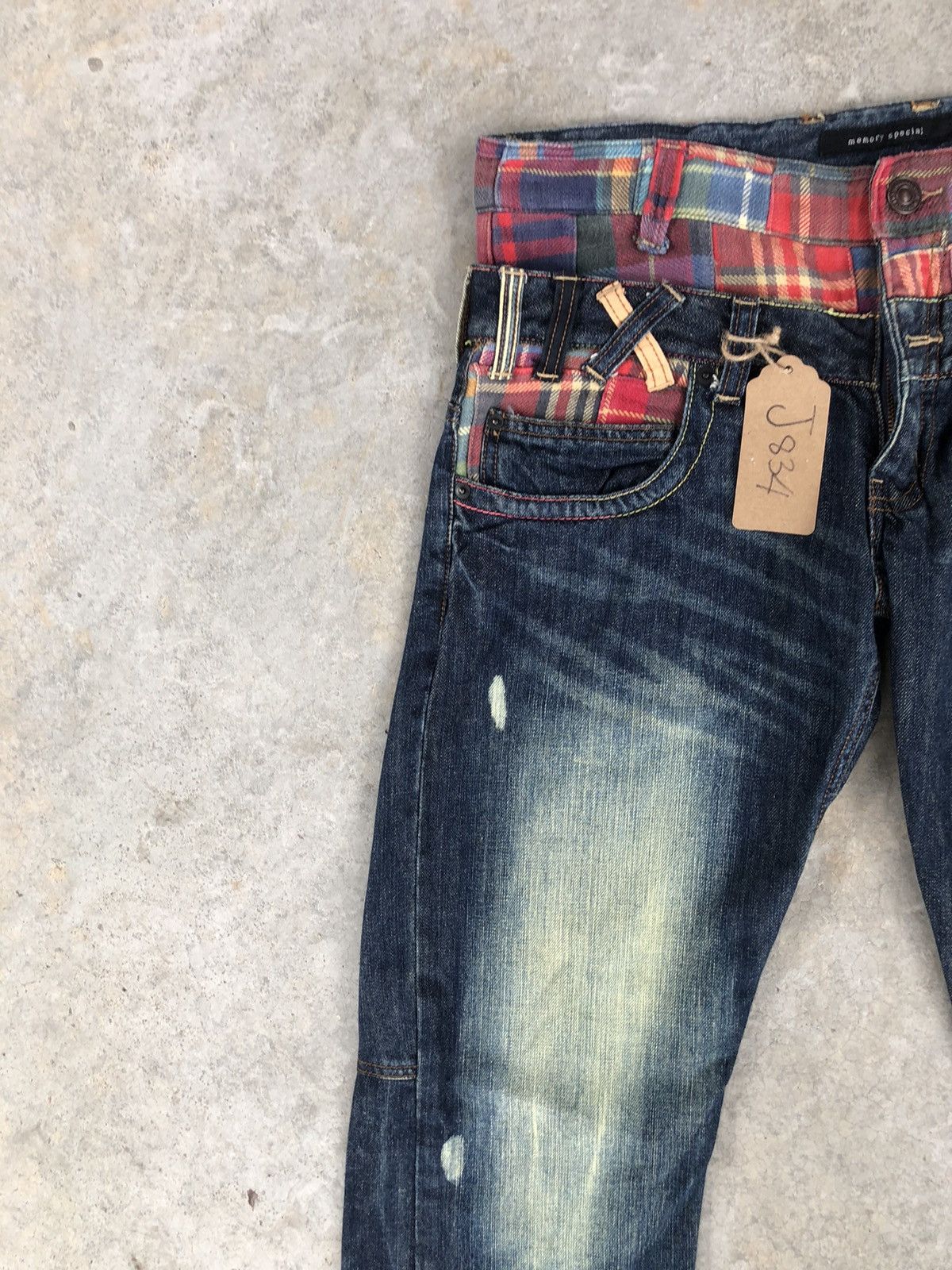 Japanese Brand Japanese Memory Special Double Waist Distressed Embroidered Size US 32 / EU 48 - 5 Thumbnail