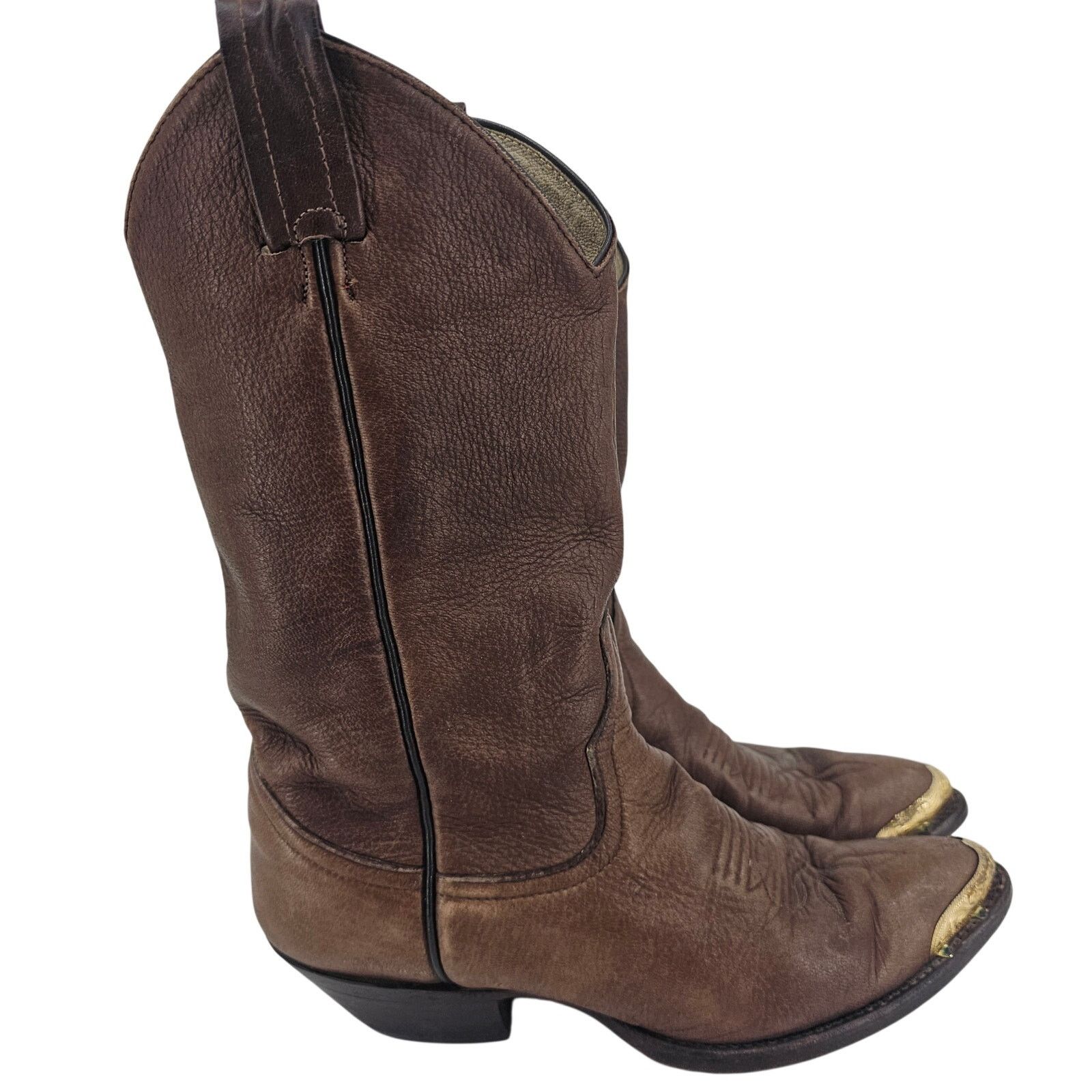 Vintage Vintage Brown Leather Cowgirl Western Boho Gold Toe Rand 6 Size US 6 / IT 36 - 1 Thumbnail