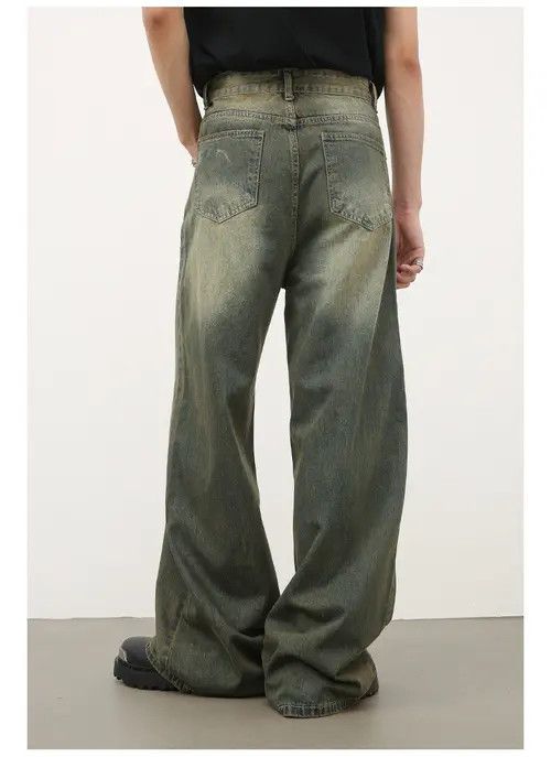 Japanese Brand Men's American retro blue washed whisker jeans Size US 33 - 4 Thumbnail