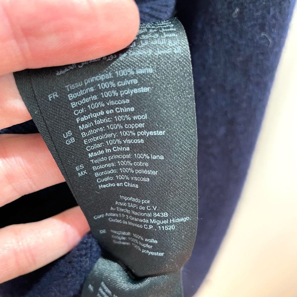 Sandro Sandro Sivane Navy Wool Pilgrim Collar Sweater Size 2(S) Size S / US 4 / IT 40 - 10 Thumbnail
