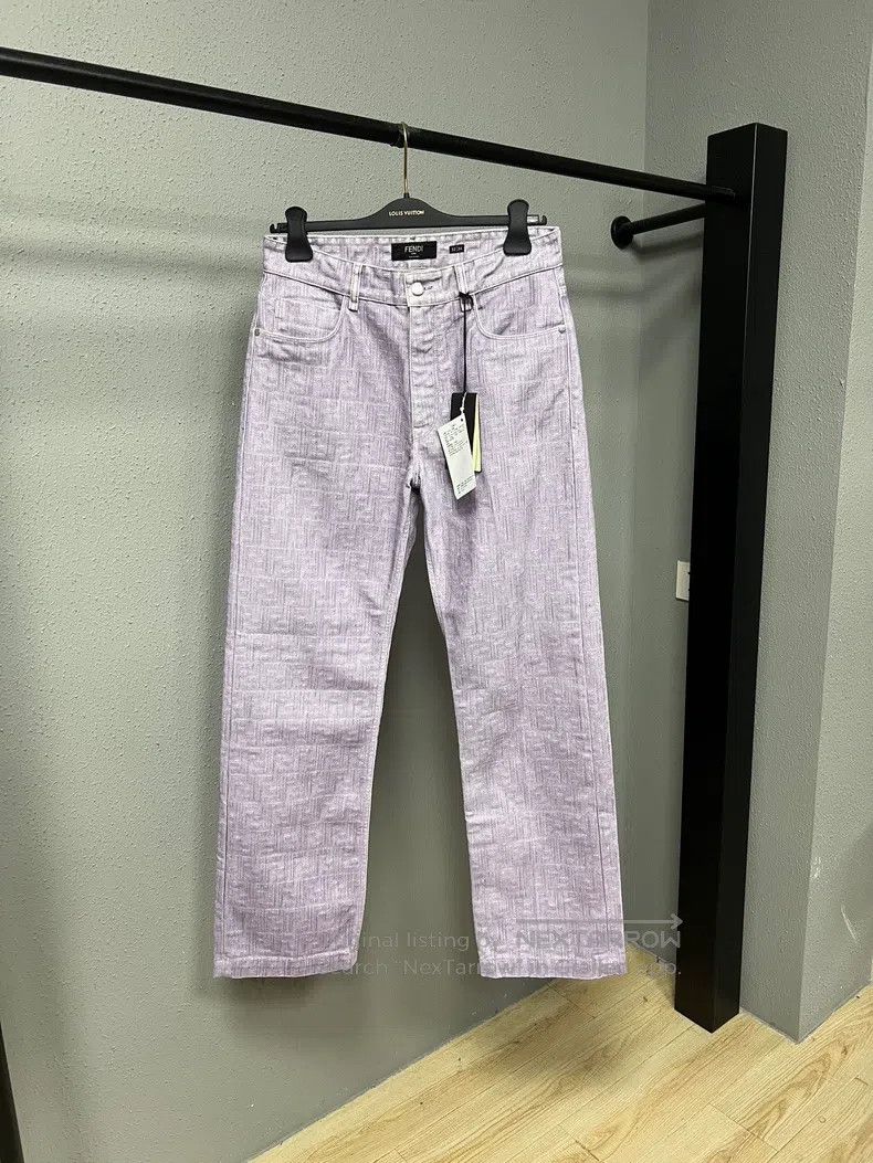 Fendi Fendi Lilac Printed Denim Pants Size US 32 / EU 48 - 1 Thumbnail