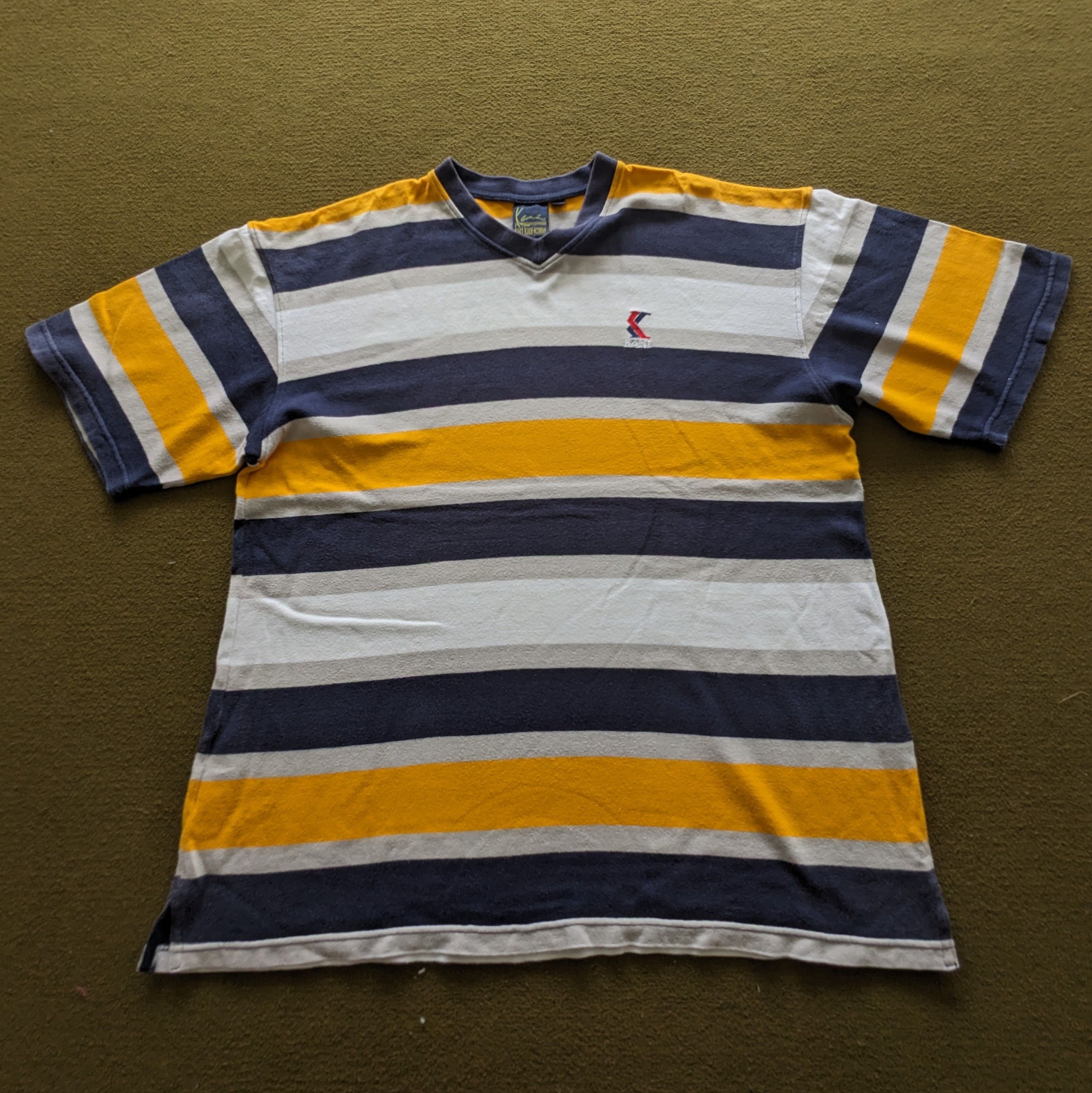 Vintage Vintage KARL KANI Jeans Stripes Style T-shirt Size US XL / EU 56 / 4 - 1 Thumbnail