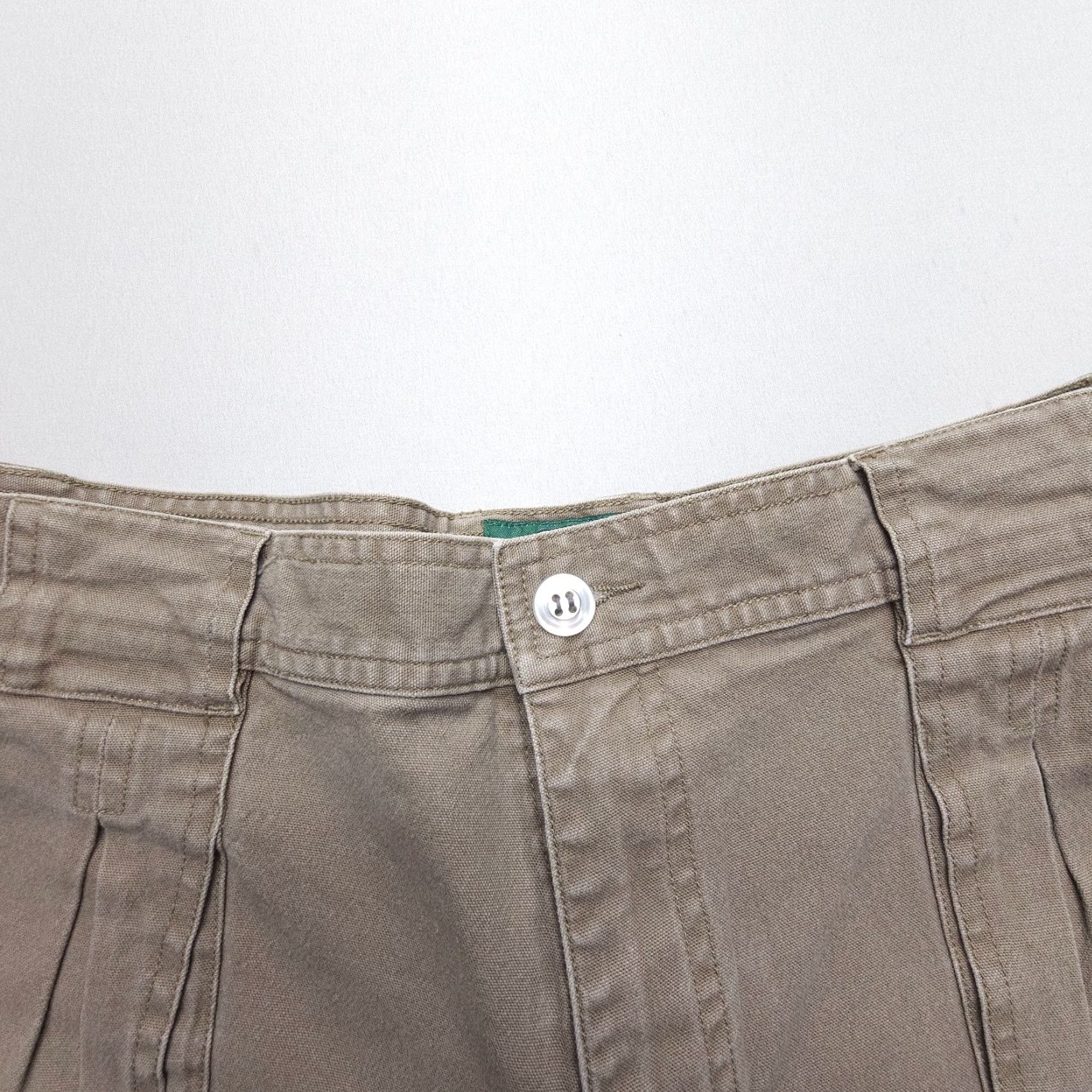 Vintage Cabela's Canvas Mini Cargo Shorts Size 16 Khaki High Rise Pleated Safari Hunting Size 38" / US 16 / IT 52 - 5 Thumbnail