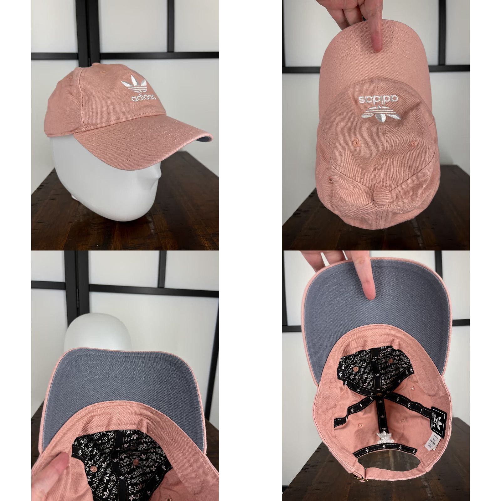 Adidas Adidas Hat Cap Strap Back Womens One Size Pink 3 Stripe Cotton Trefoil Twill Size ONE SIZE - 8 Thumbnail