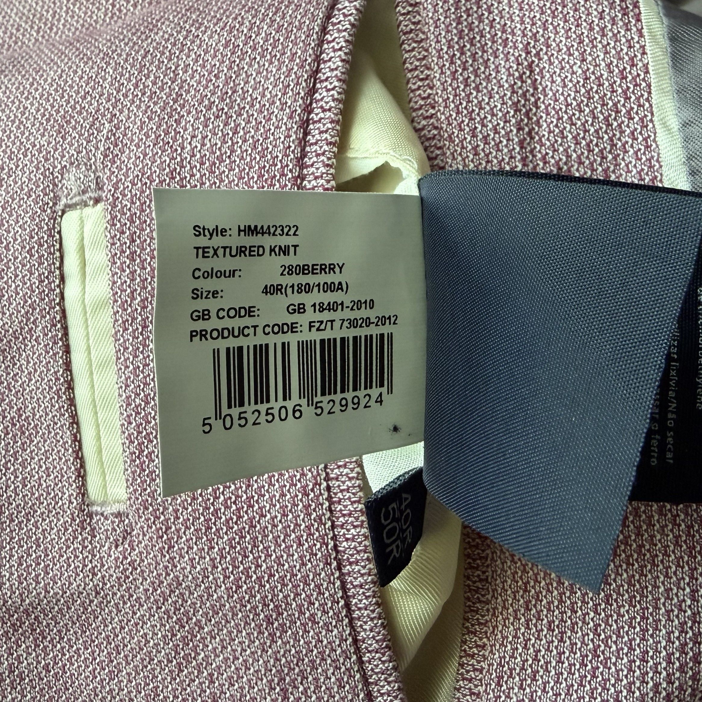 Hackett HACKETT London Textured Knit Blazer Jacket Color 280Berry Size 50R - 20 Thumbnail