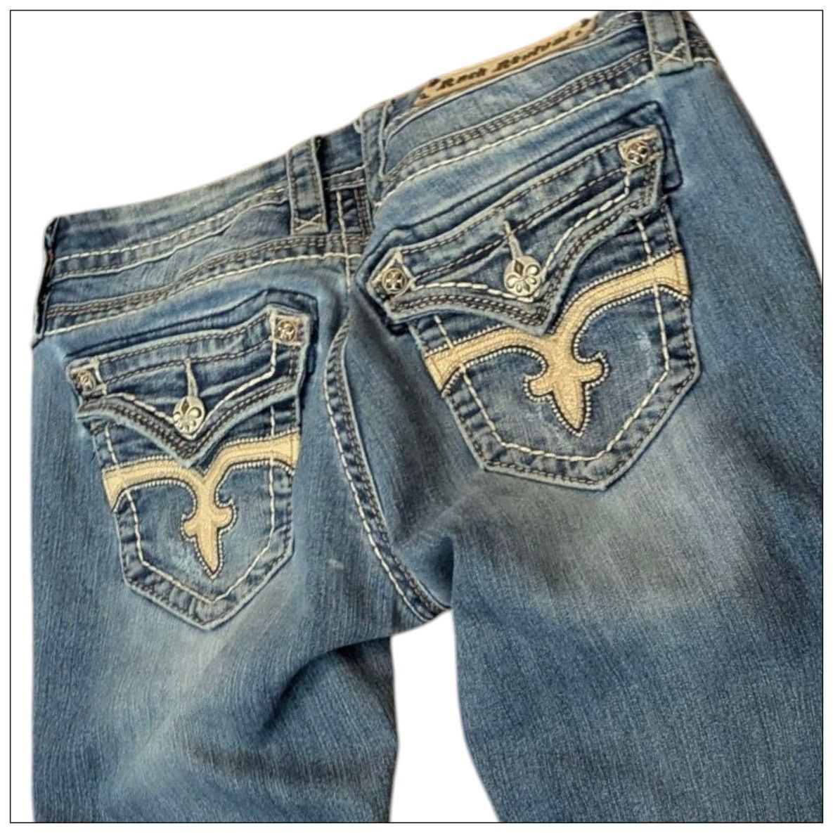 Rock Revival Skinny Black ROCK REVIVAL Terry Mid Rise Ankle JEANS Bling Size 28" / US 6 / IT 42 - 6 Thumbnail