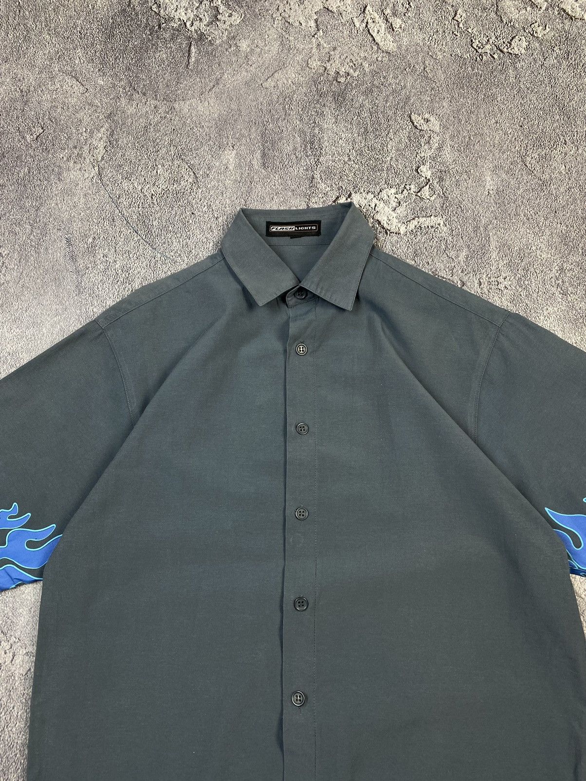 Vintage Vintage 00s Flame Biker 2000s Vibe Shirt Size US S / EU 44-46 / 1 - 3 Thumbnail