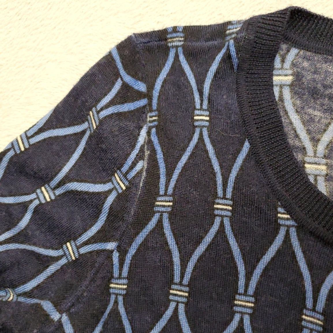 Talbots VINTAGE Talbots Sweater Cardigan Womens Small Blue 100% Merino Wool Button Geometric Knit Casual Womens Size S / US 4 / IT 40 - 7 Thumbnail