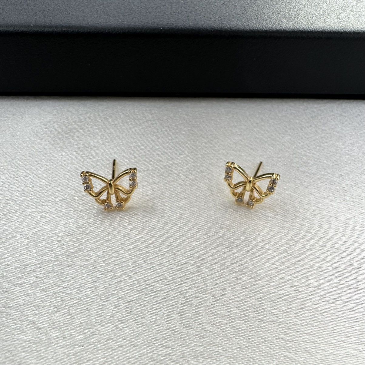Designer Small Mini CZ Butterfly Stud for Women Size ONE SIZE - 1 Thumbnail