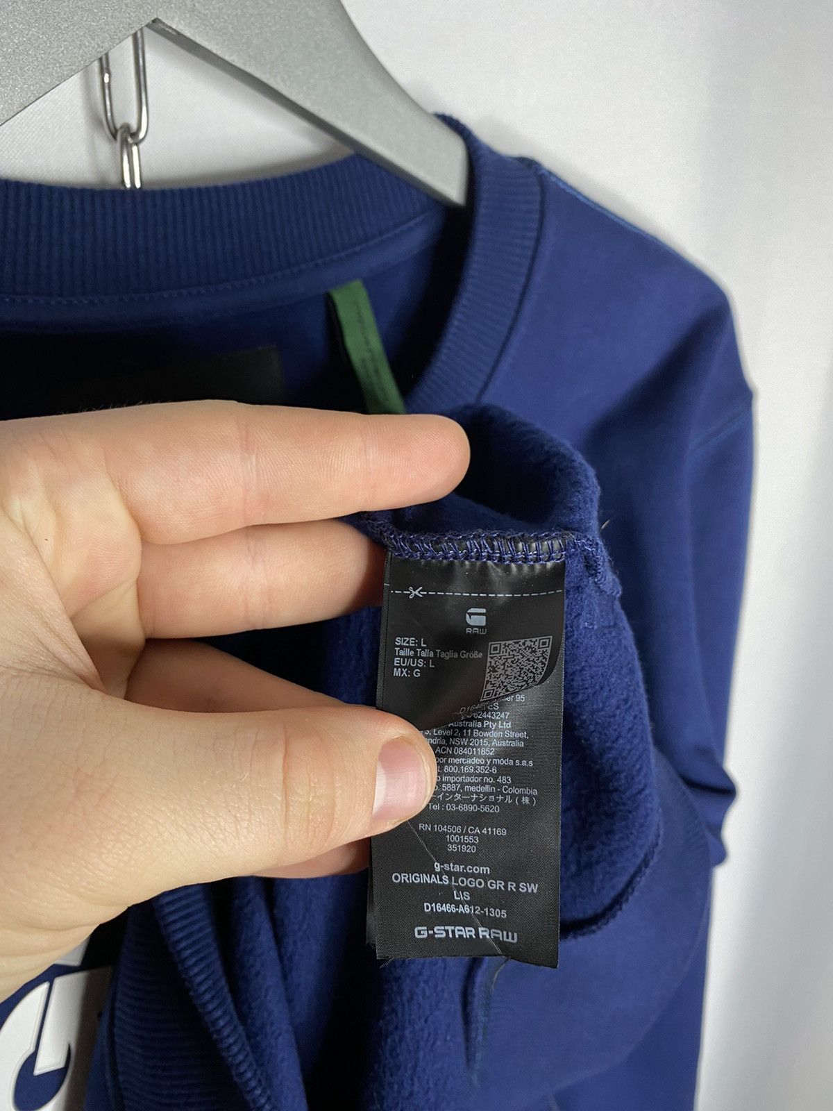 G-Star × Vintage 🔥 G Star Raw Big Logo Sweatshirt Navy Blue 🔥 Size US L / EU 52-54 / 3 - 8 Thumbnail