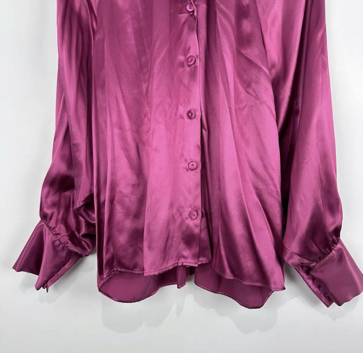 Fendi Fendi Solid Silk Long Sleeve Shirt J42 Size M / US 6-8 / IT 42-44 - 3 Thumbnail