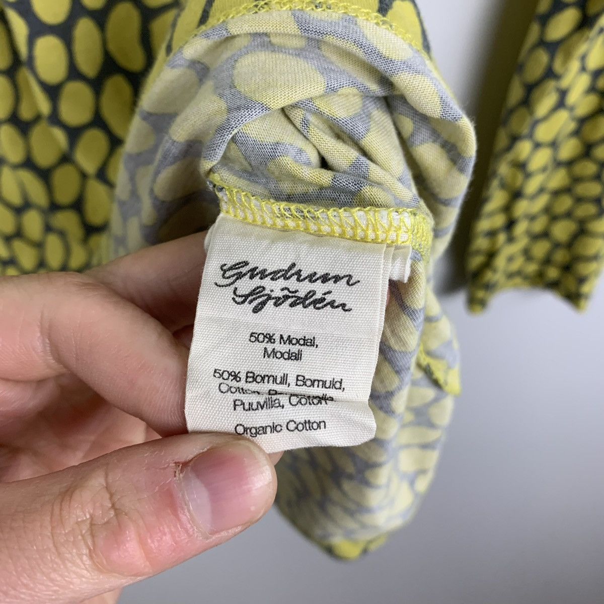 Gudrun Sjoden Gudrun Sjoden Polka Dot Long Sleeve Top Size M Yellow Y2K Size M / US 6-8 / IT 42-44 - 8 Thumbnail