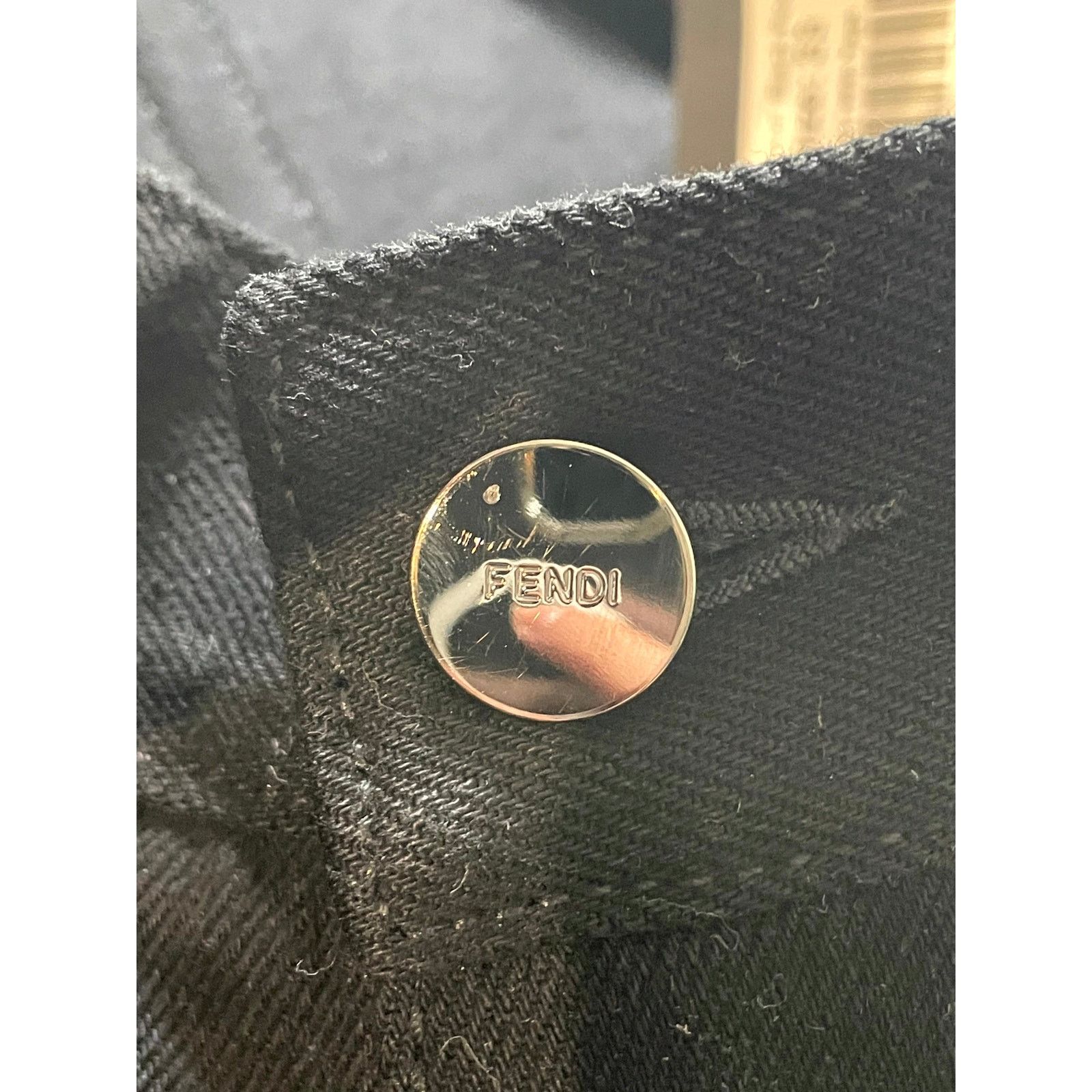 Fendi Fendi Pocket Embroidery Logo Black Jeans Size US 33 - 3 Thumbnail