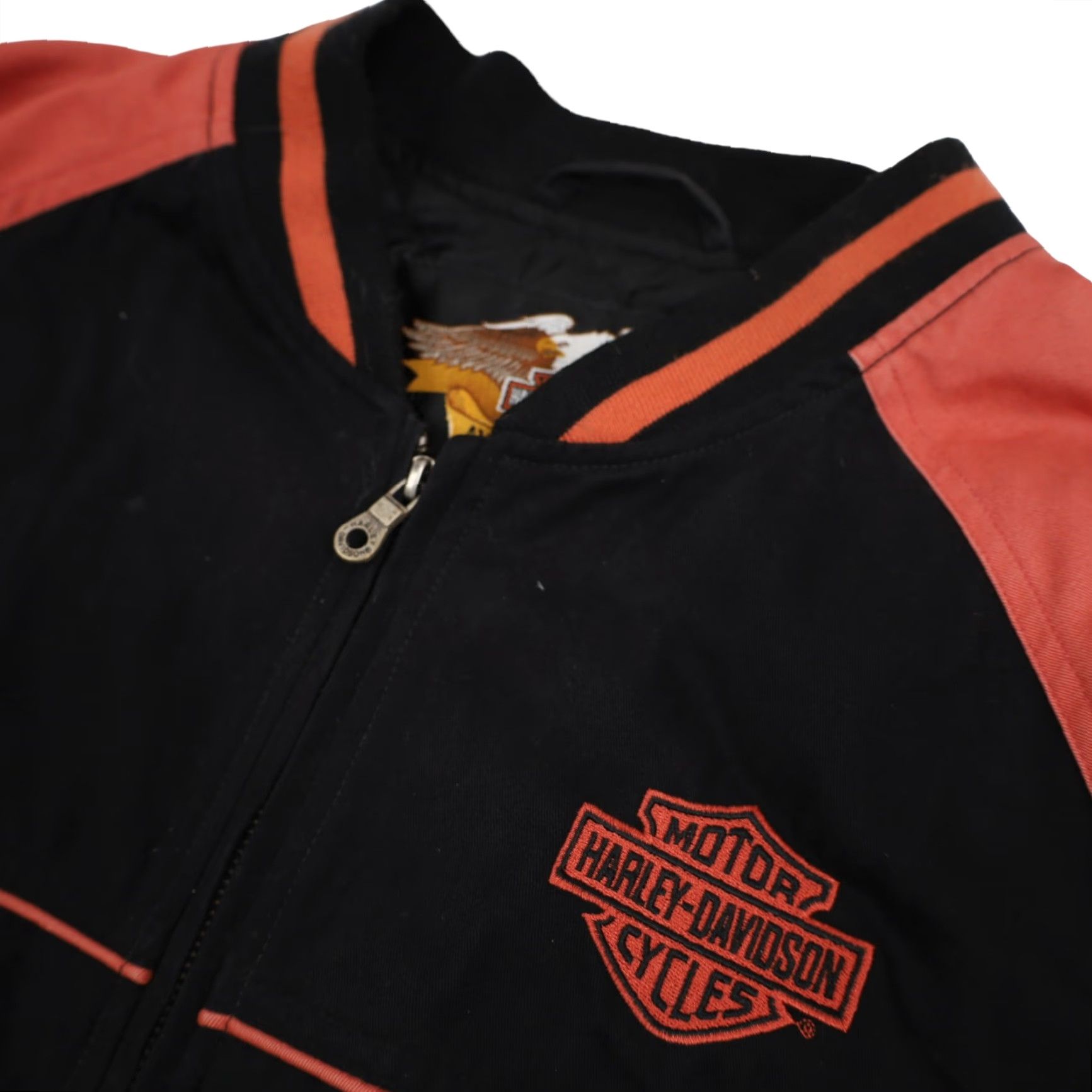 Harley Davidson VINTAGE Harley-Davidson Mens XL Spellout Quilted Bomber Jacket Black Size US XL / EU 56 / 4 - 6 Thumbnail