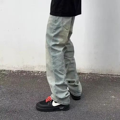 Japanese Brand × Jean High street washed distressed simple straight jeans Size US 32 / EU 48 - 2 Thumbnail