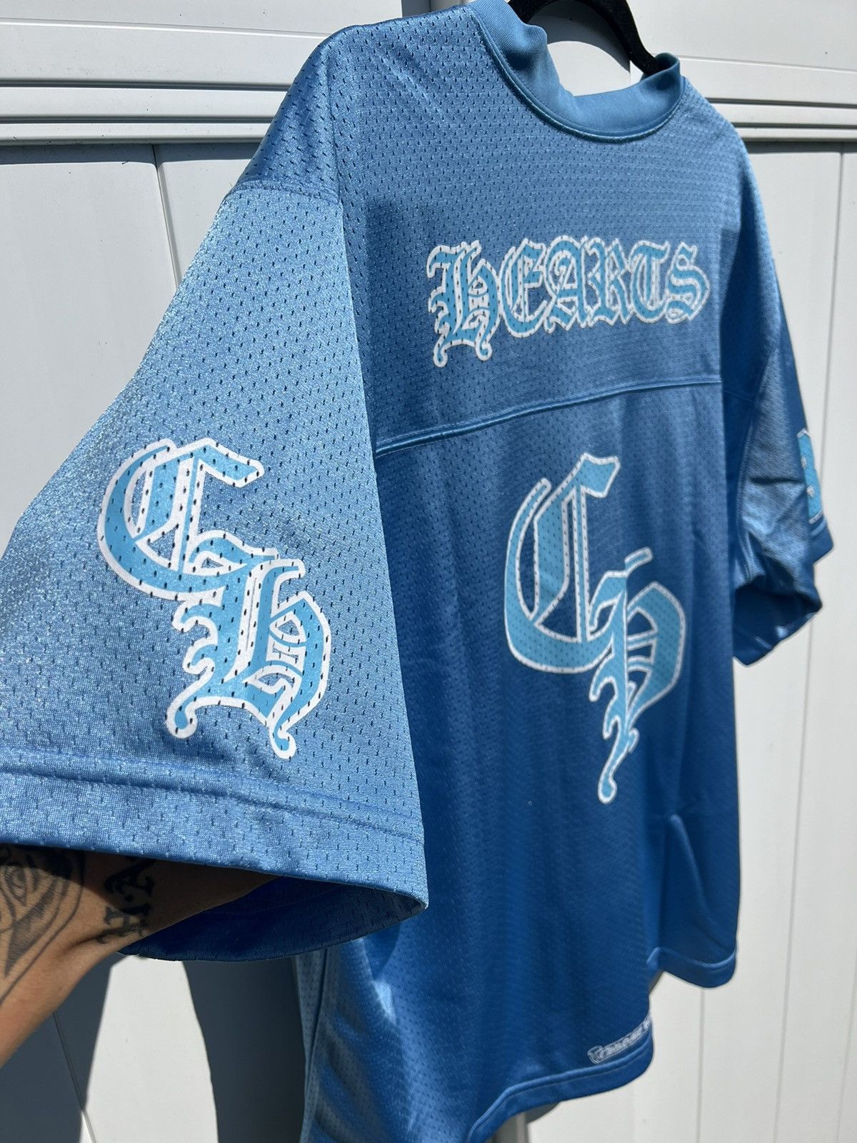 Chrome Hearts Chrome Hearts Blue Mesh Warm Up Jersey | Grailed