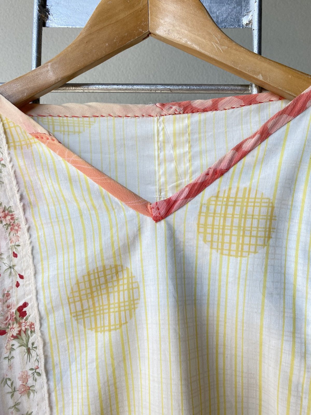 Designer × Japanese Brand Light Yellow Vintage Floral Blouse Size M / US 6-8 / IT 42-44 - 10 Thumbnail