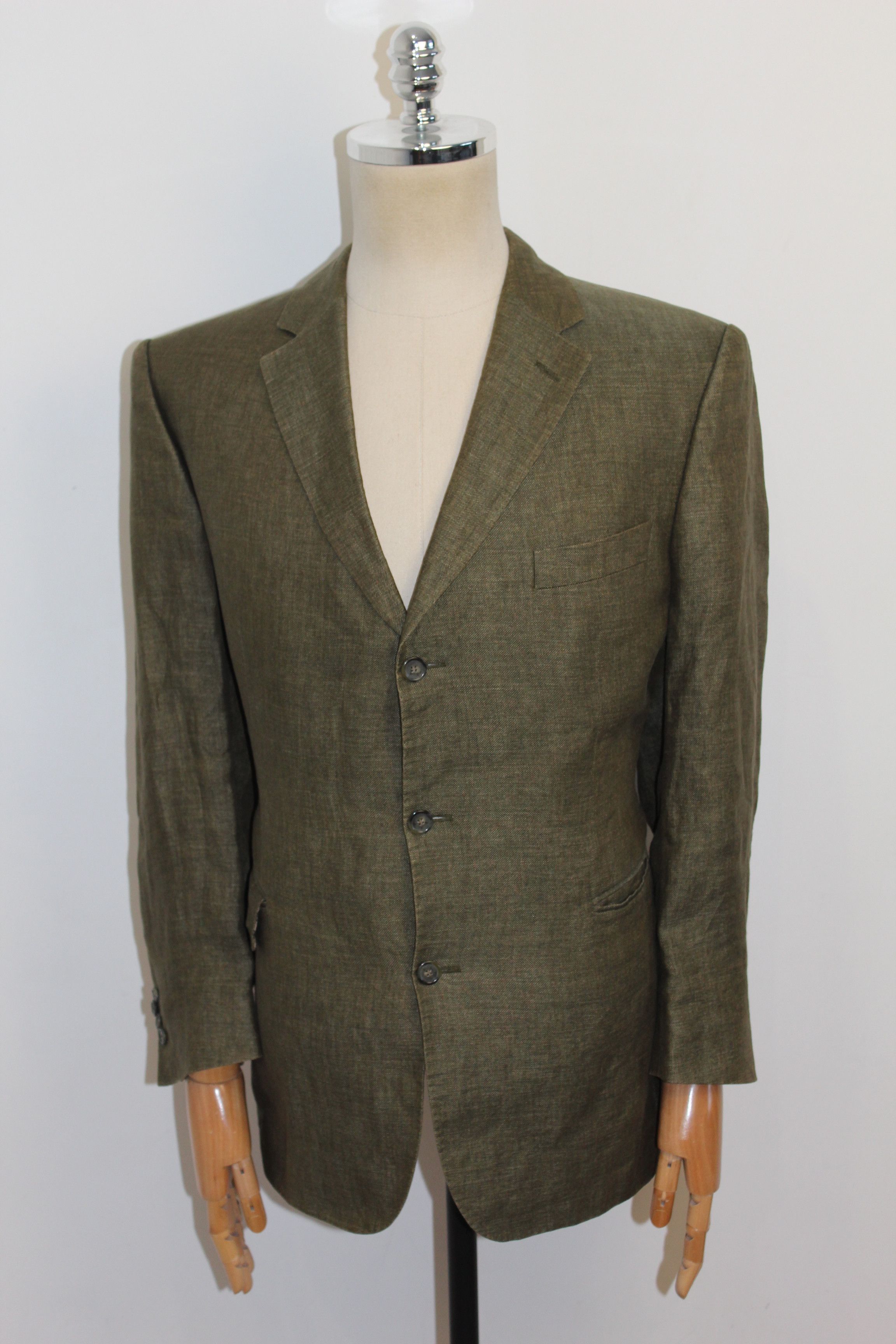 Burberry BURBERRY Linen Blazer Jacket Size US L / EU 52-54 / 3 - 2 Thumbnail