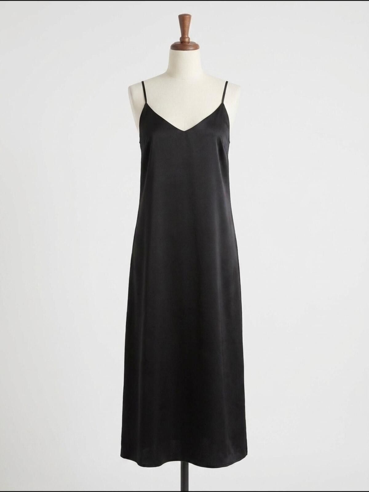 Other Black Slip Midi Dress with V-Neck Size M / US 6-8 / IT 42-44 - 1 Thumbnail