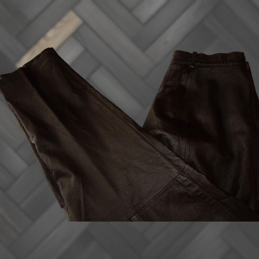 Vintage VINTAGE Forenza Genuine Leather Pleated Chino Pants Size 16 (32x30) Brown Womens Size 38" / US 16 / IT 52 - 1 Thumbnail