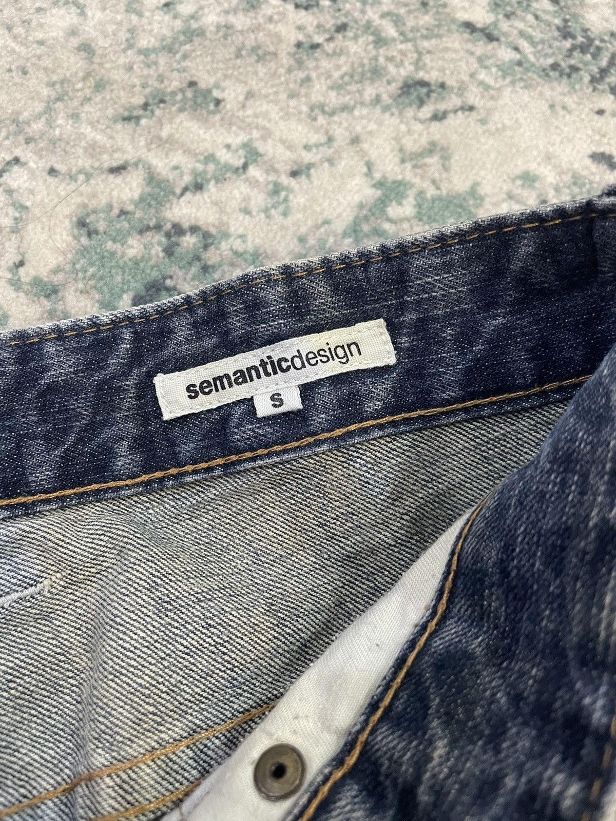 Vintage Semantic Design Paint X Distressed Flare Jeans