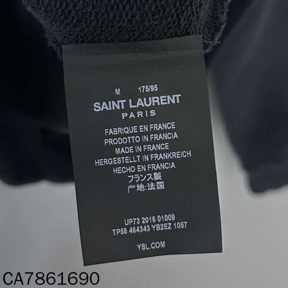 Saint Laurent Paris Saint Laurent Black Logo Hoodie M Size US M / EU 48-50 / 2 - 6 Thumbnail