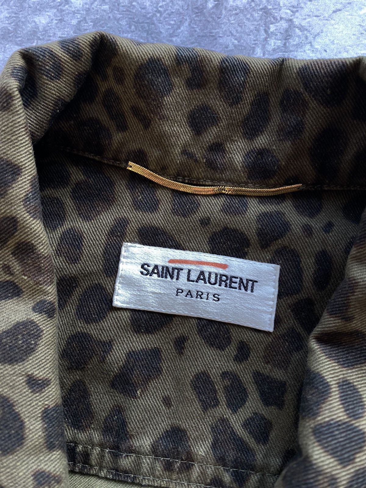 Saint Laurent Paris × Yves Saint Laurent Rare Saint Laurent Paris Leopard Print Military Jacket Y2K Size US M / EU 48-50 / 2 - 5 Thumbnail