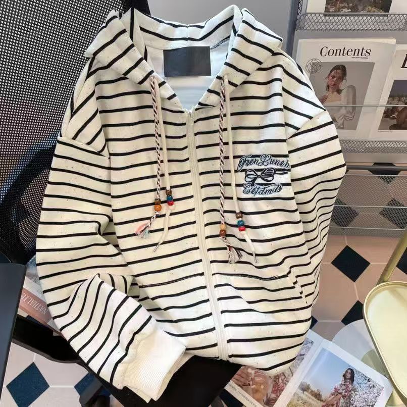 Vintage Striped Zip-Up Hoodie Size US M / EU 48-50 / 2 - 1 Thumbnail