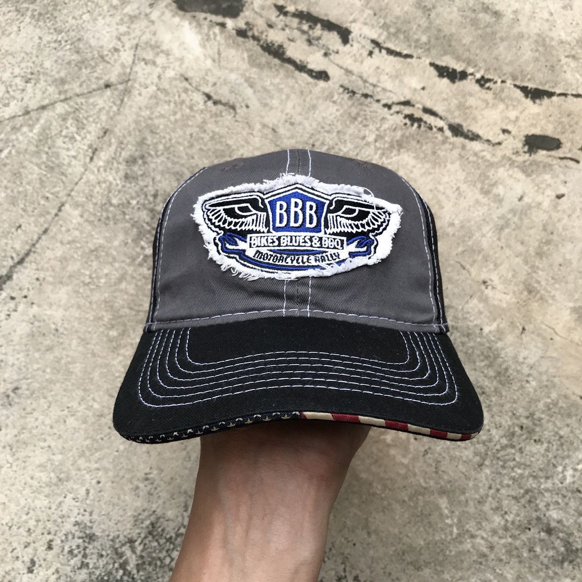 Fox Racing Patchwork BBB bikes hat with usa flag besides visor. Size ONE SIZE - 1 Thumbnail