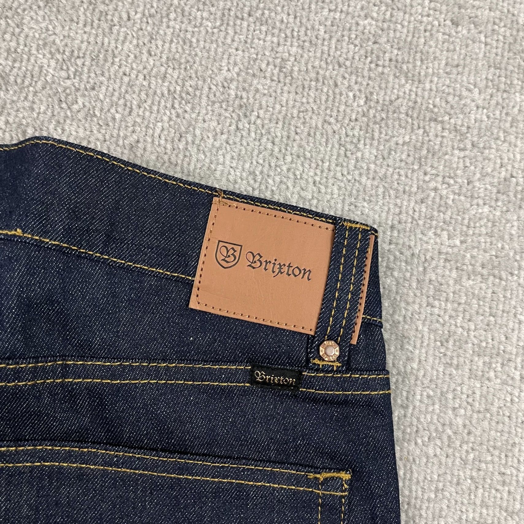 Brixton Brixton Reserve Jeans Mens 33 x 32 Indigo Blue Cone Denim Skater Button Fly 5-Pocket Mens Size US 33 - 5 Thumbnail