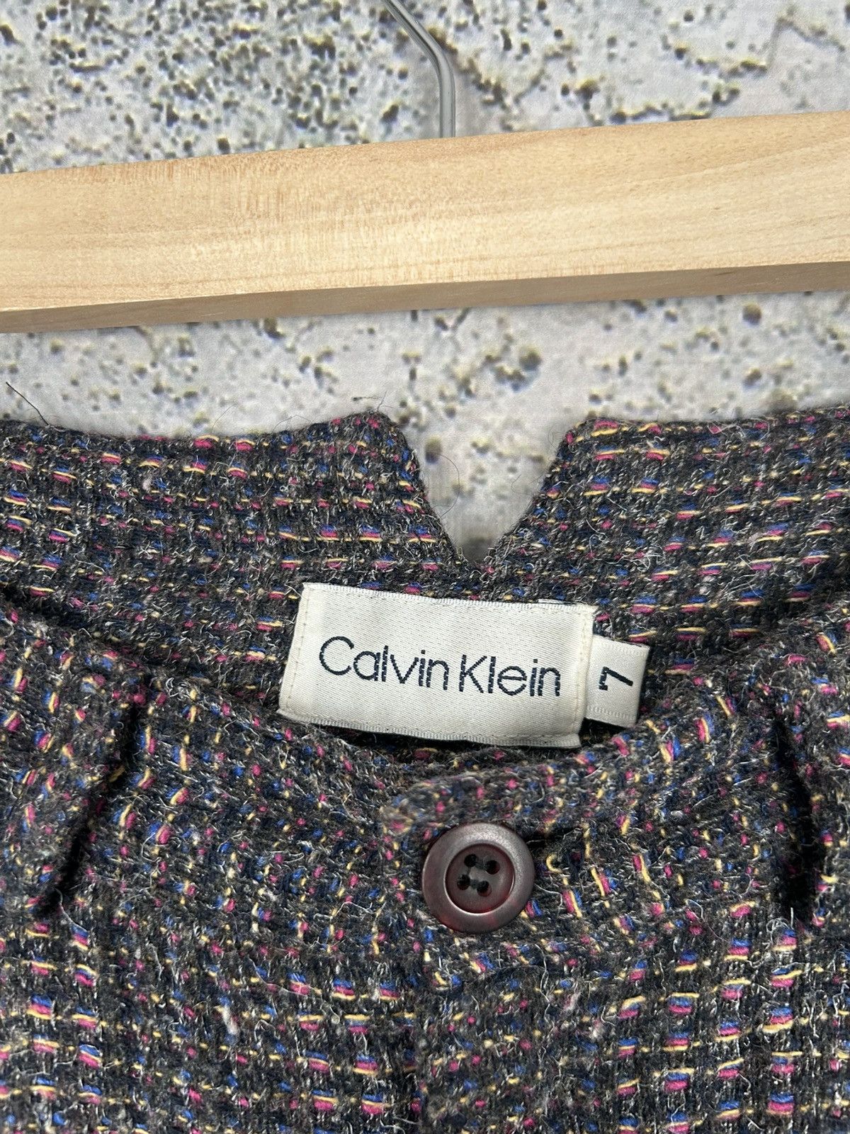 Calvin Klein × Vintage Vintage Calvin Klein 90s Avant Garde Alternative Wool Pants Size US 30 / EU 46 - 5 Thumbnail