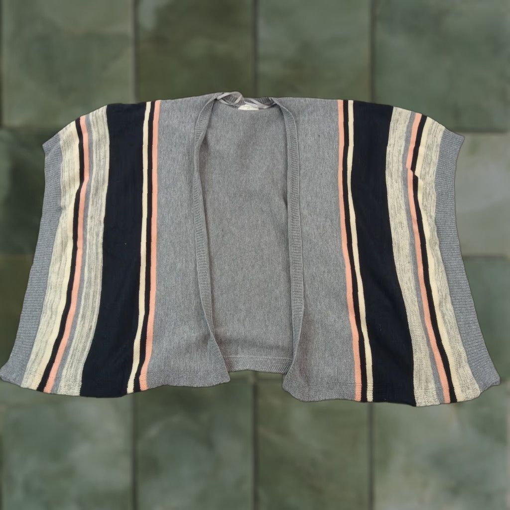 Vintage Sophie Rue Striped Cardigan Sweater Womens Large Gray Size L / US 10 / IT 46 - 1 Thumbnail