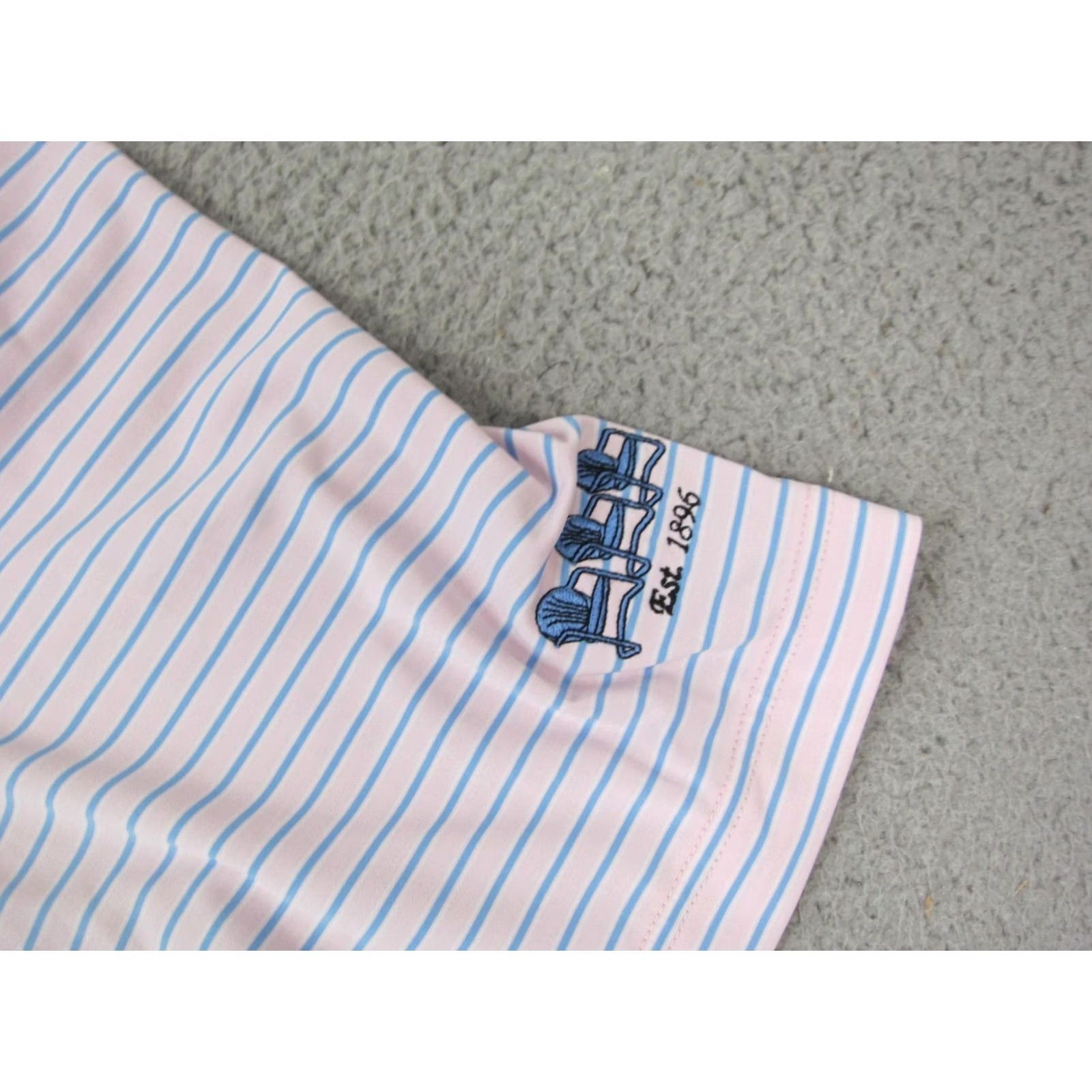 Footjoy FootJoy Polo Shirt Adult XL Pink Striped Golfing Performance Mens Size US XL / EU 56 / 4 - 6 Thumbnail