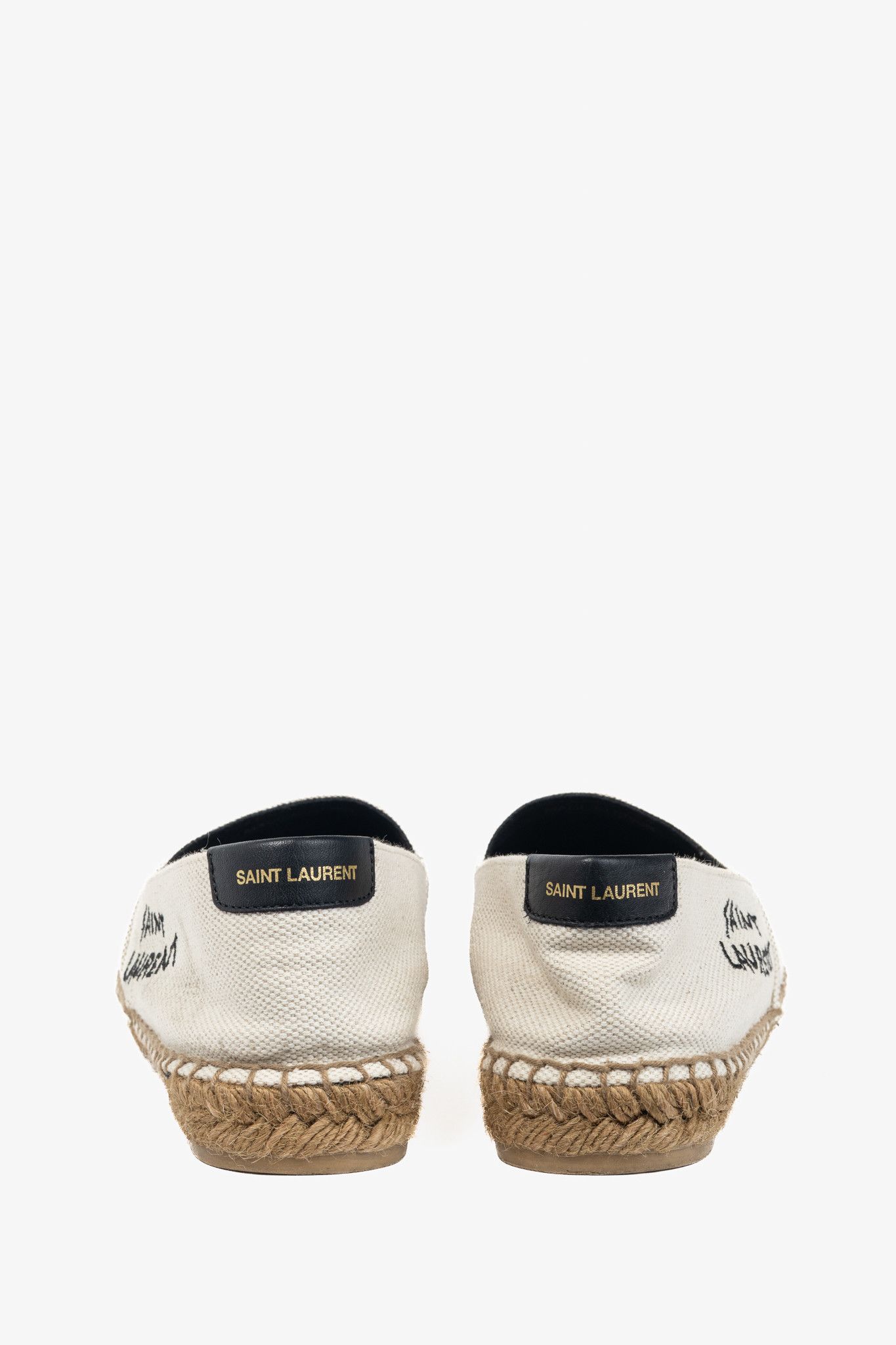 Saint Laurent Paris Saint Laurent Canvas Embroidered-Logo Flat Espadrilles Size US 5 / IT 35 - 3 Thumbnail
