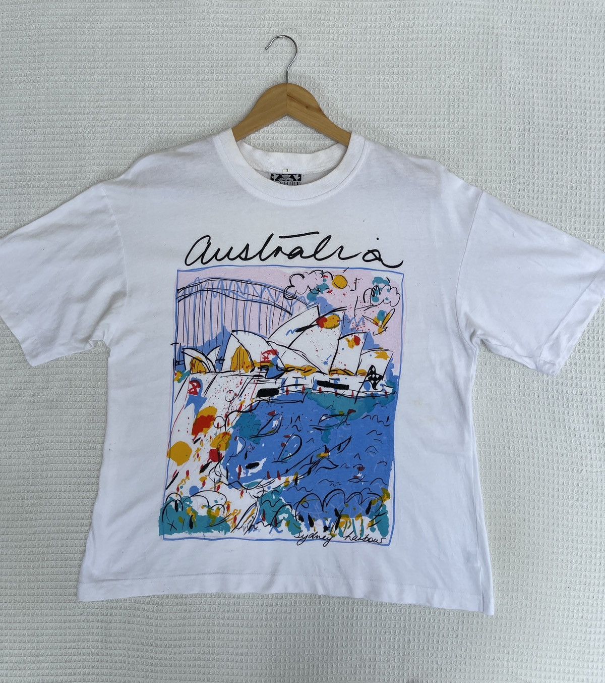 Vintage Last Drop🔥Rare🔥Vintage Australia Sydney Harbous Arts T-Shirt Size US L / EU 52-54 / 3 - 8 Thumbnail