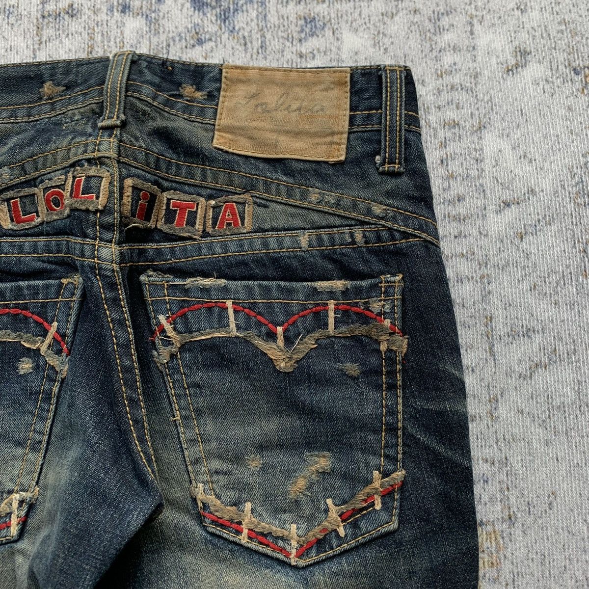 Japanese Brand Rare 2000s Lolita Mudwash Japanese Distressed Jeans Size US 30 / EU 46 - 8 Thumbnail