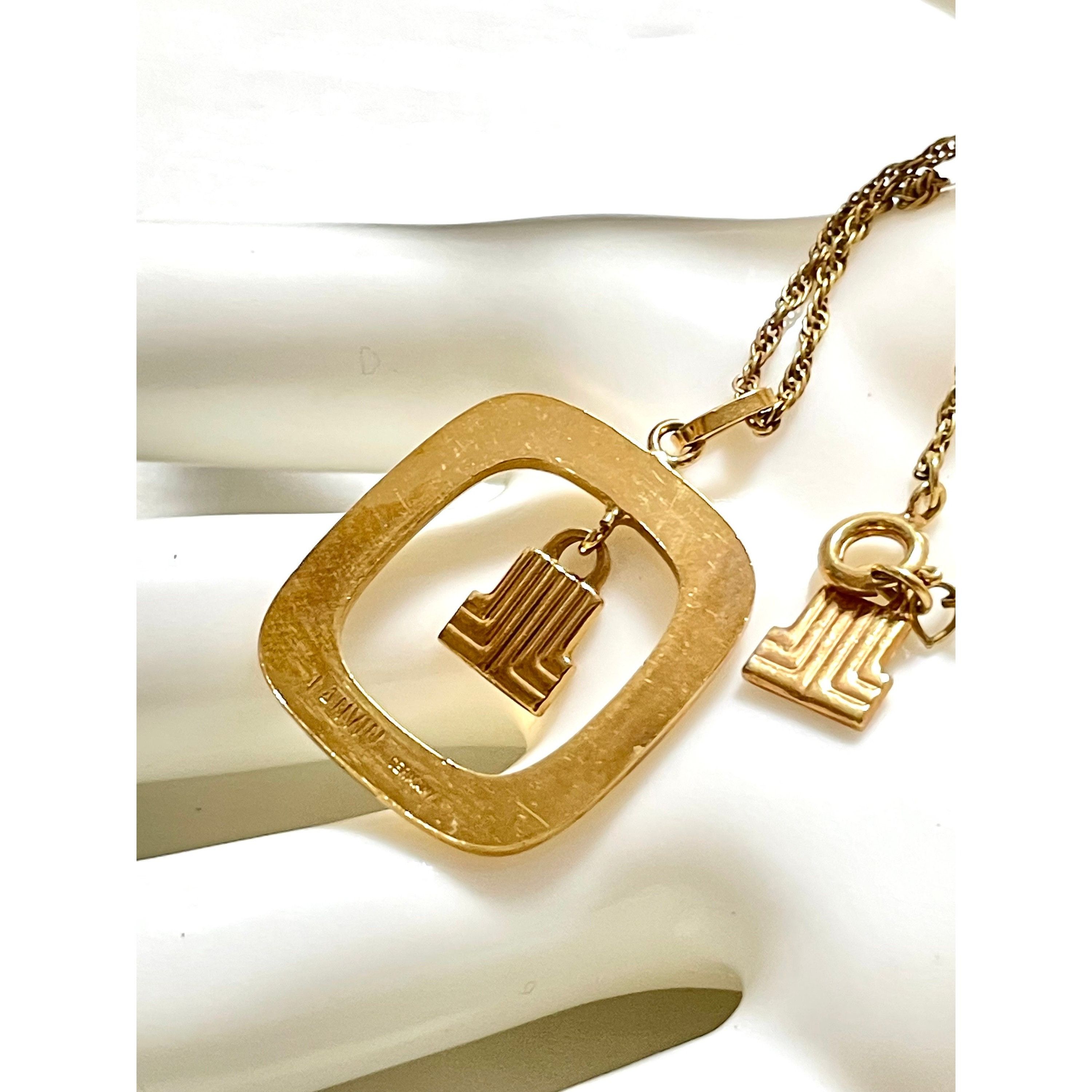 Lanvin Vintage LANVIN golden skinny chain necklace with square top Size ONE SIZE - 4 Thumbnail