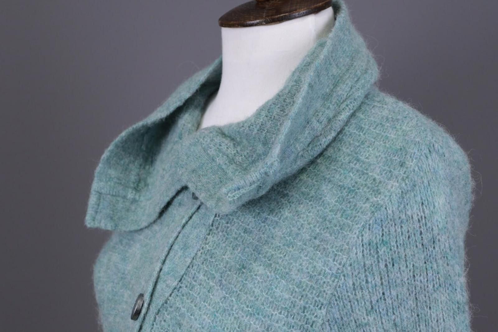 Designer Aventures des Toiles Green Wool Alpaca Knit Jacket Size 40 Size M / US 6-8 / IT 42-44 - 7 Thumbnail