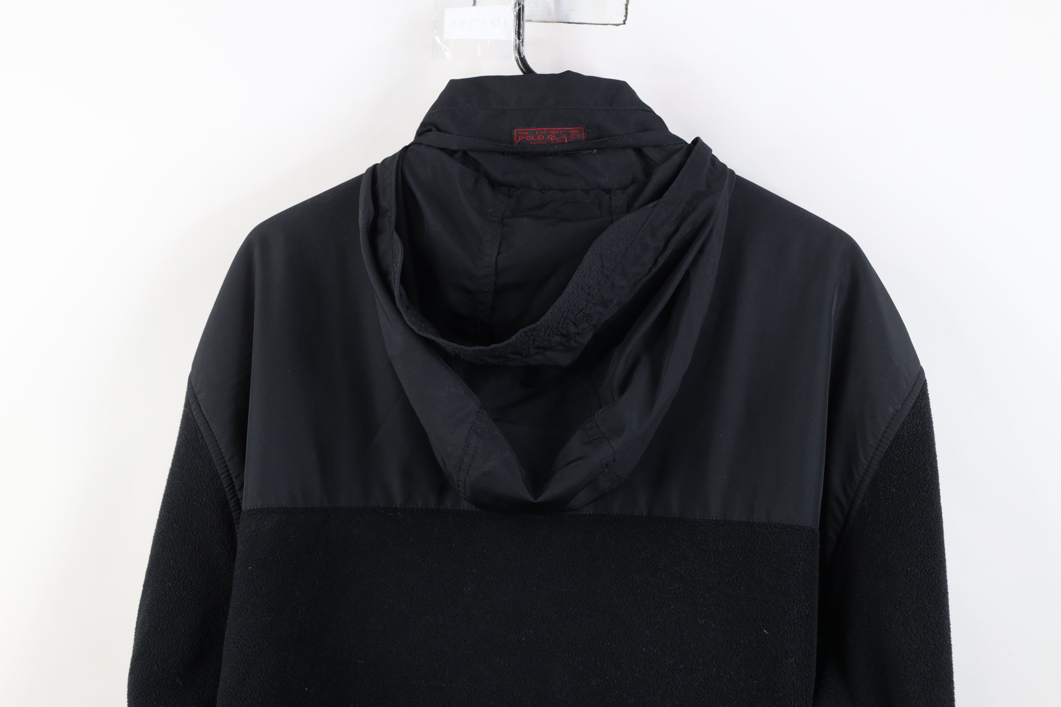 Ralph Lauren Vintage 90s Ralph Lauren Polartec Fleece Hooded Jacket Black Size US XXL / EU 58 / 5 - 15 Thumbnail