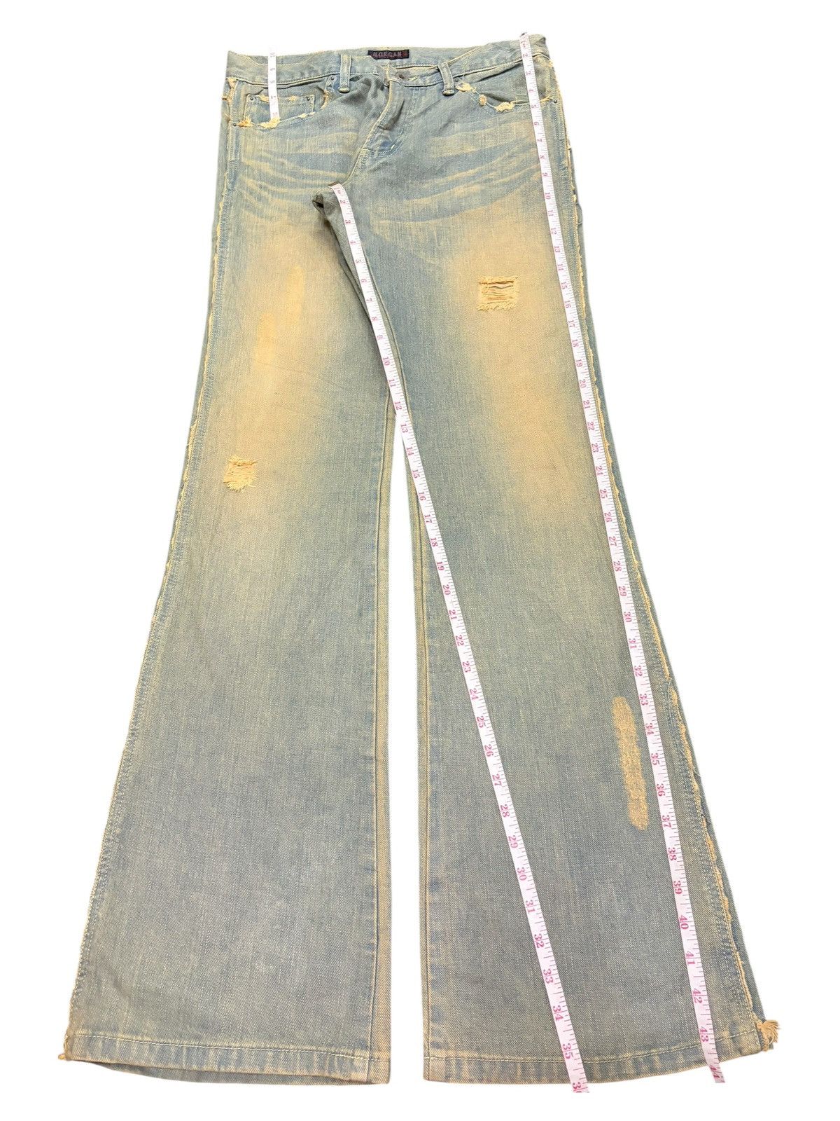 Morgan Homme Vintage Morgan Homme Rusty Wash Distress Flare Jeans Size 32" / US 10 / IT 46 - 7 Thumbnail