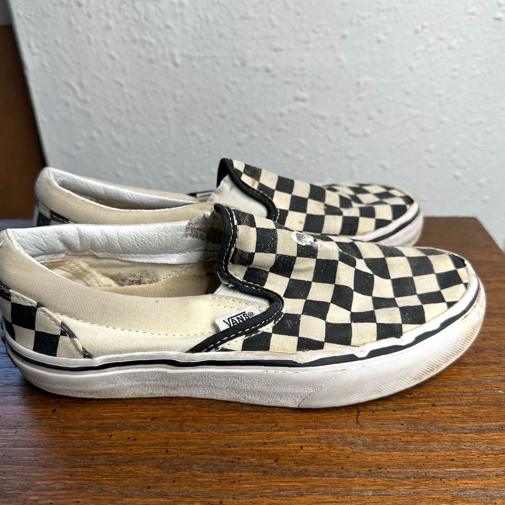 Vans VANS Shoes Womens 5.5 Black White Checker Low Top Lace Up Sneakers Ladies Size XS / US 0-2 / IT 36-38 - 3 Thumbnail