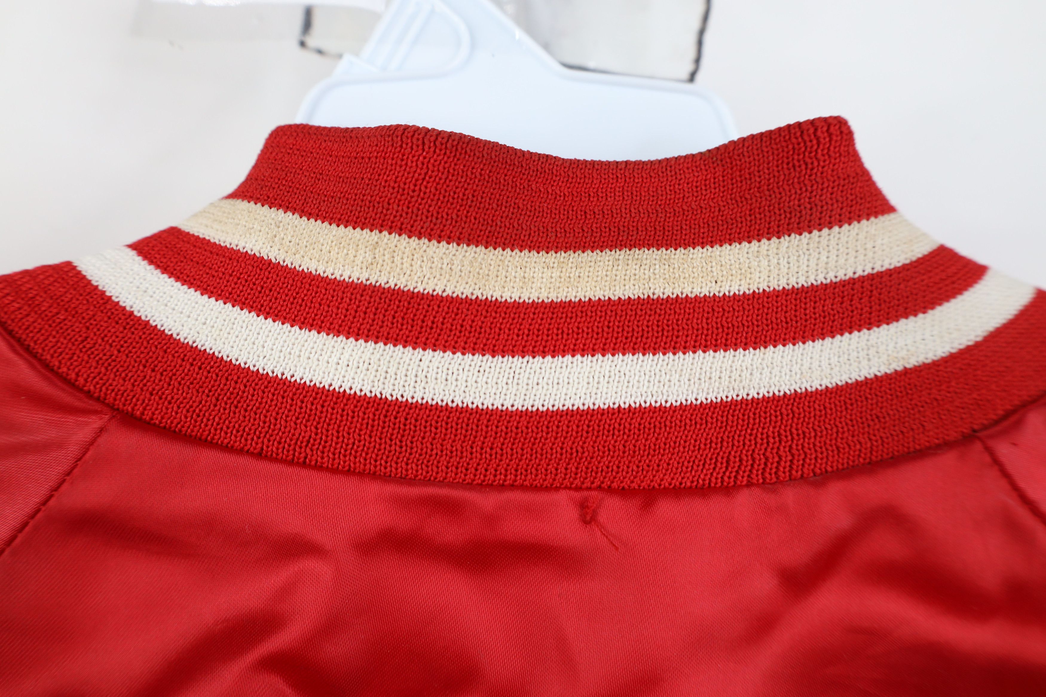 Vintage Vintage 80s Tupperware Star Lite Satin Bomber Jacket Red USA Size US XL / EU 56 / 4 - 12 Thumbnail