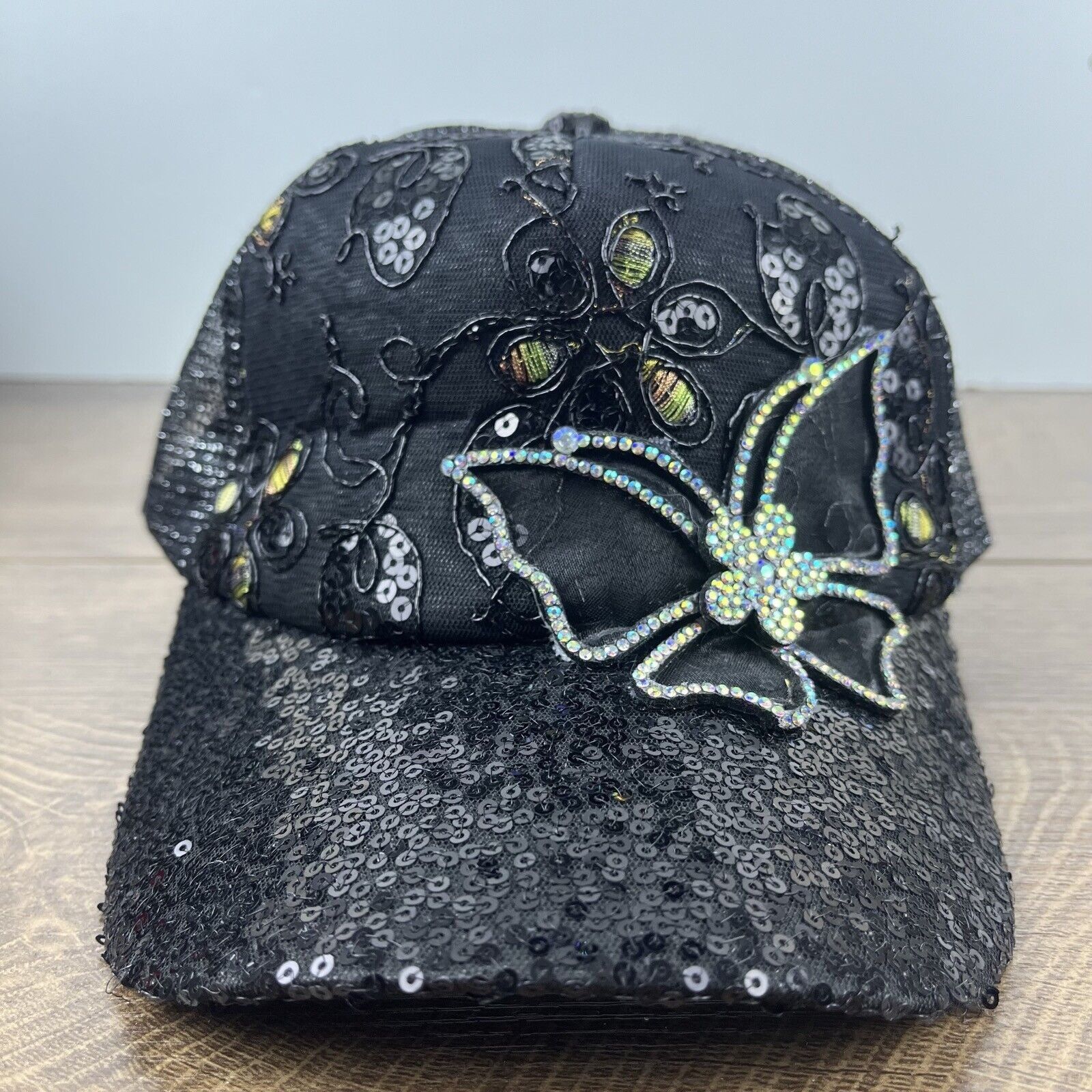 Other Flower Hat Black Flower Hat Black Cap Hat Adjustable Hat Bla Size ONE SIZE - 2 Thumbnail