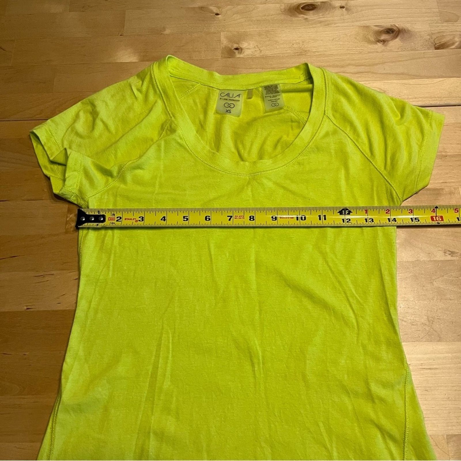 Other Calia XS Neon Yellow Short Sleeve Stretch Workout Tee Size XS / US 0-2 / IT 36-38 - 4 Thumbnail